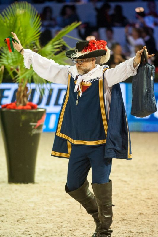 Pedro Cebulka “Pedro the Ringmaster” Spruce Meadows and Chairman of the Calgary-based ATCO Group Masters Tournament British course-designer Pam Carruthers, canada's best show jumping course designers, pedro cebulka costumes