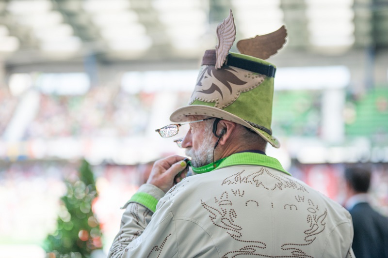Pedro Cebulka “Pedro the Ringmaster” Spruce Meadows and Chairman of the Calgary-based ATCO Group Masters Tournament British course-designer Pam Carruthers, canada's best show jumping course designers, pedro cebulka costumes
