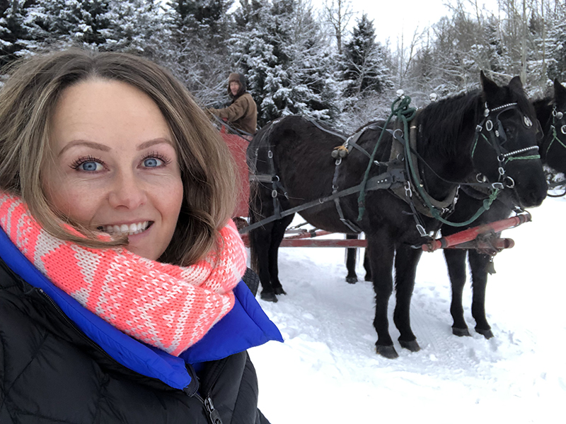 Horse owner spending time with her horse before returning to riding with renewed confidence.